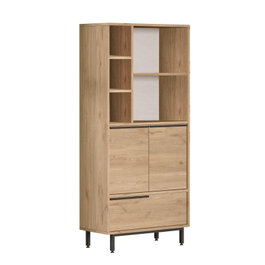 Hanah Home Armario de Cocina On9A-S Tablero Melamina Nogal 74.8x161.6x35.5cm